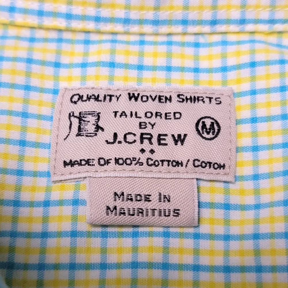 J. Crew Yellow & Light Blue Plaid Long Sleeve Button-Down Shirt M - Picture 4 of 6